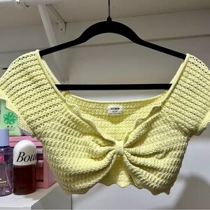 Cotton On Light Yellow Knit Crop Top